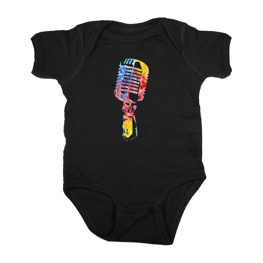 Baby Rock Onesie microphone black
