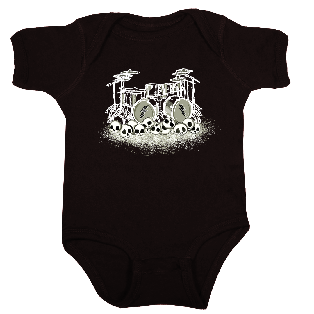 Baby rock onesie romper drums black