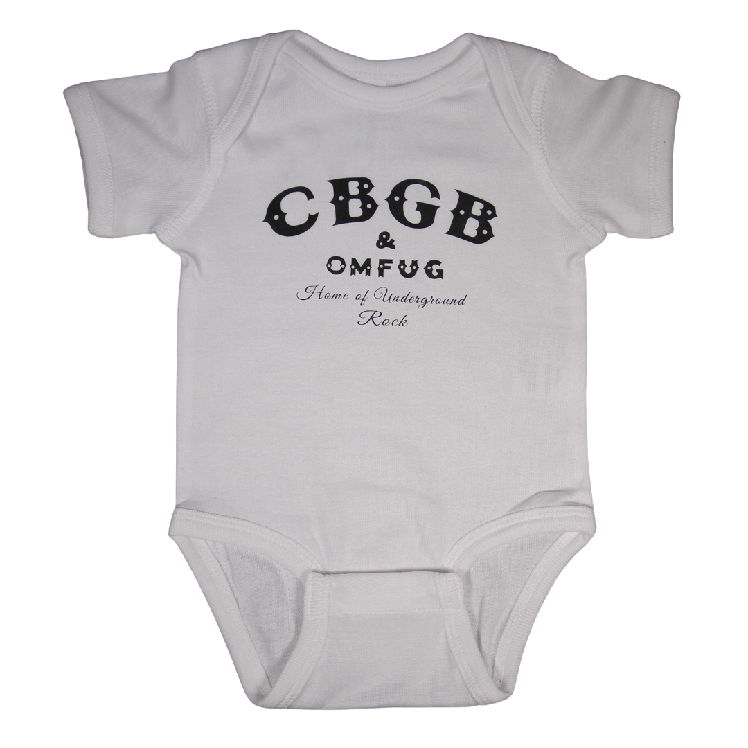 CBGB baby onesie white
