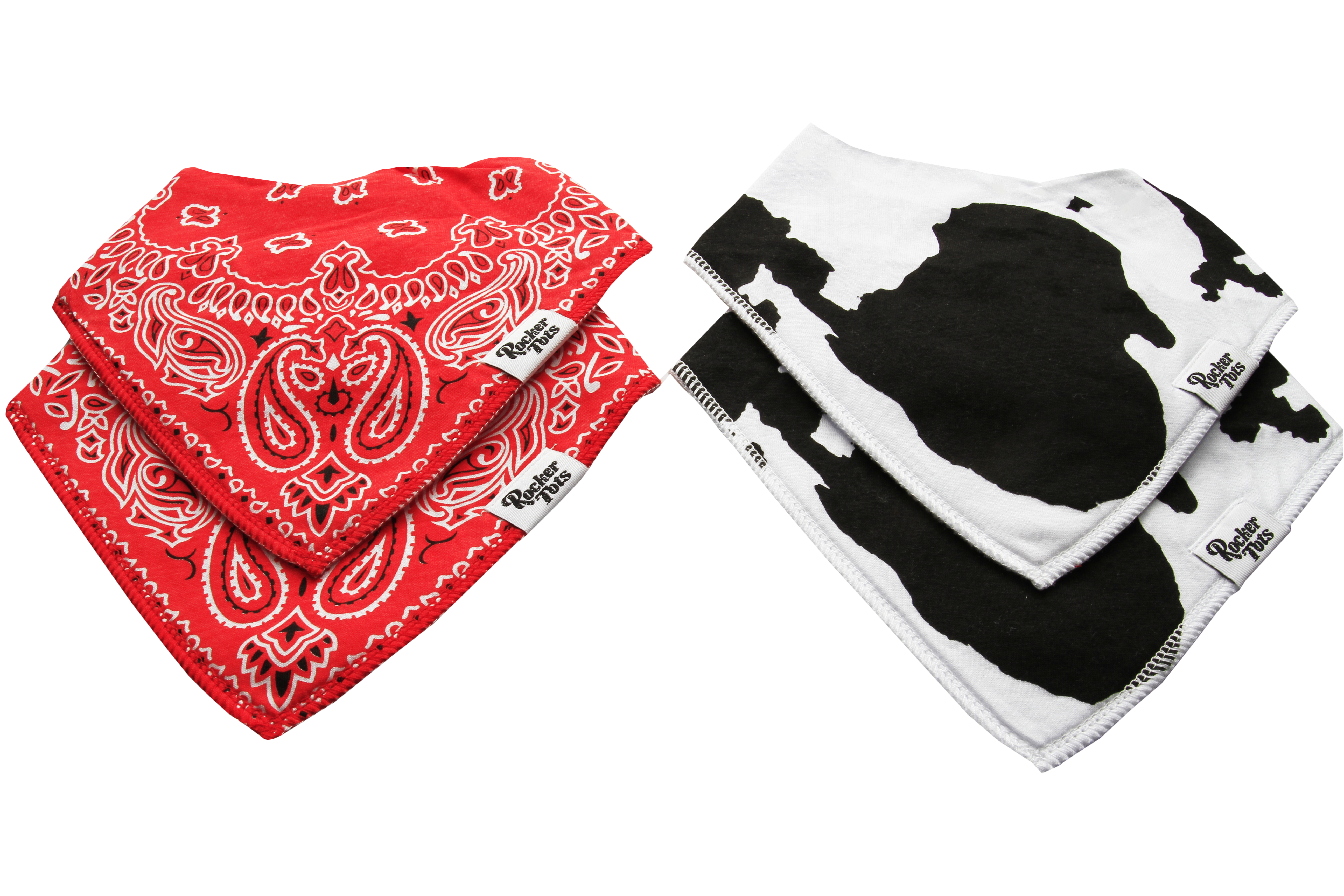 cotton muslin baby snap bibs cow bandana