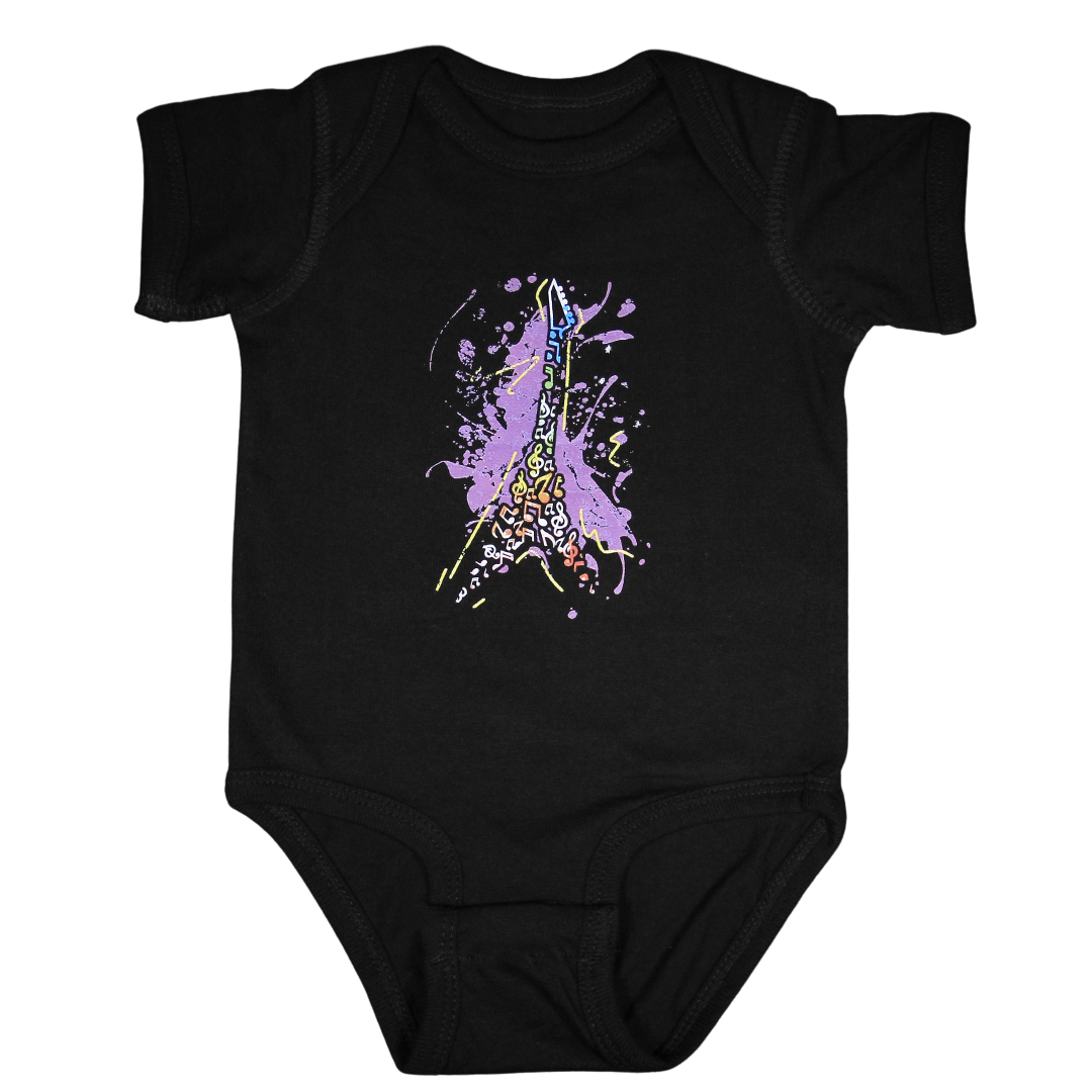 guitar onesie heavy metal black