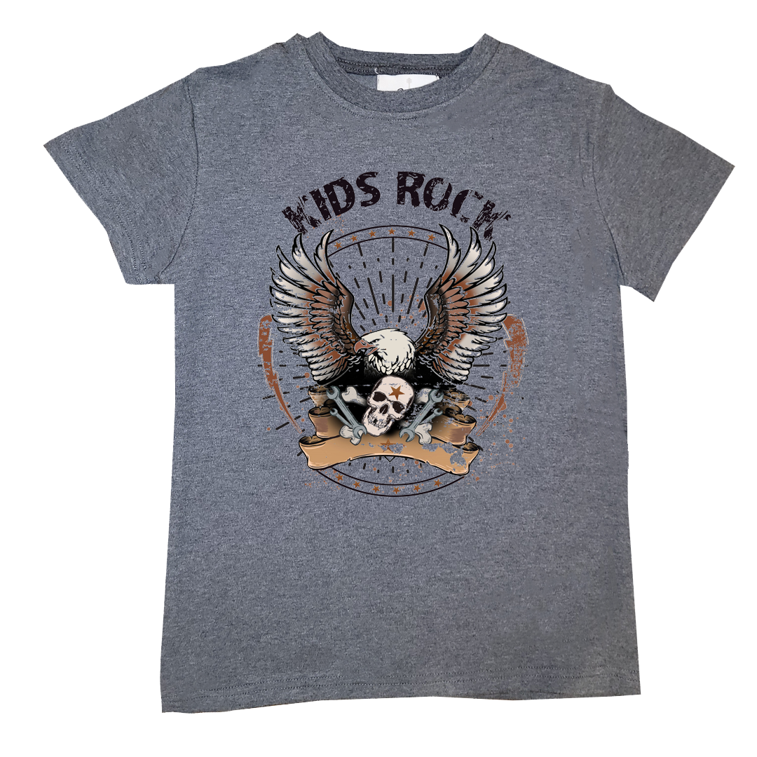 toddler adults baby band shirt Kids Rock grey