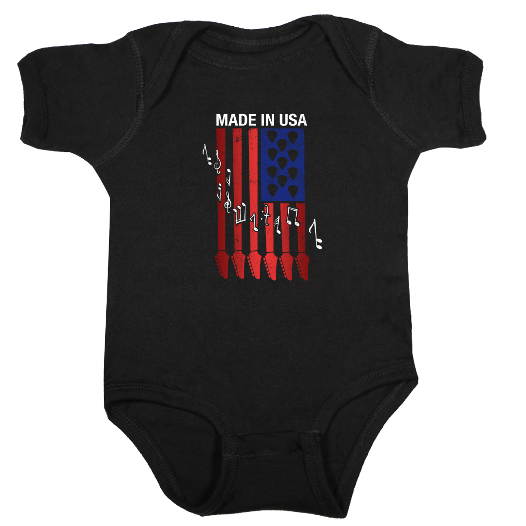 Baby Romper onesie patriotic flag black