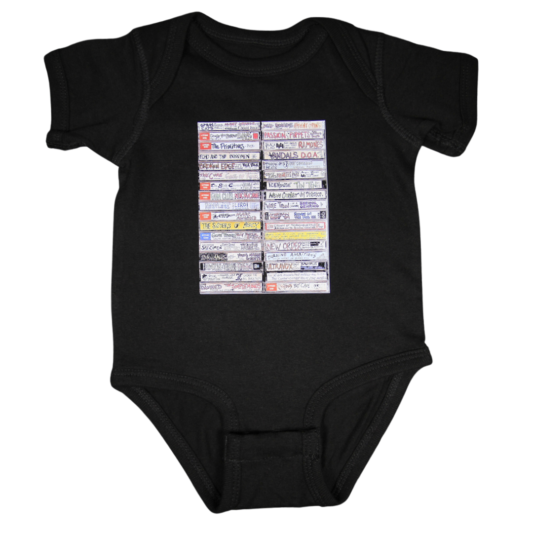 Punk Rock Onesie Mix Tape Black