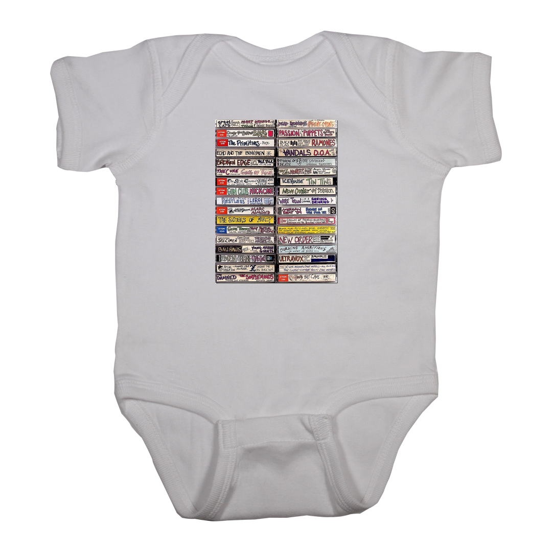 Punk Rock Onesie Mix Tape White