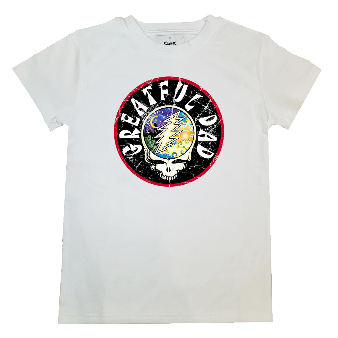 baby and me matching greatful dead white rock shirt