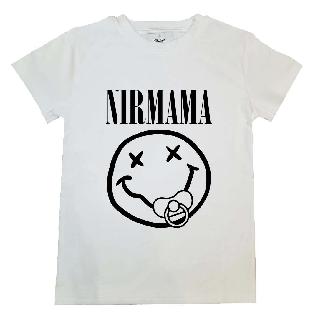 Mom Dad Adult band shirt Nirvana Nirmama white