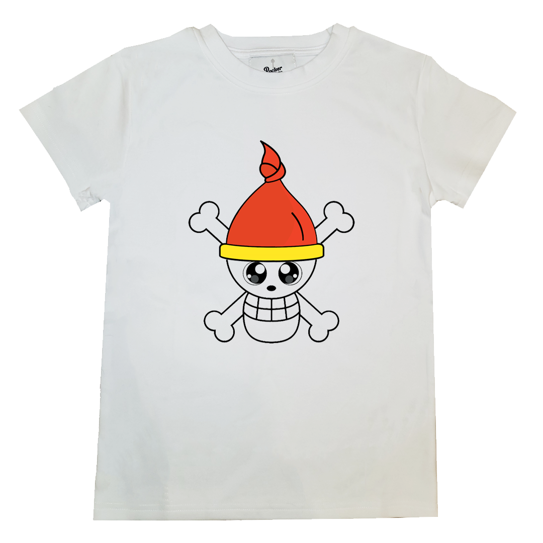 Toddler Kid adult shirt Jolly Roger white