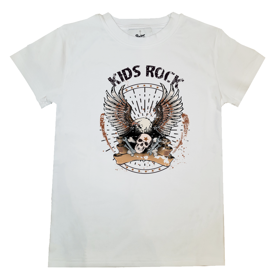 toddler adults baby band shirt Kids Rock white