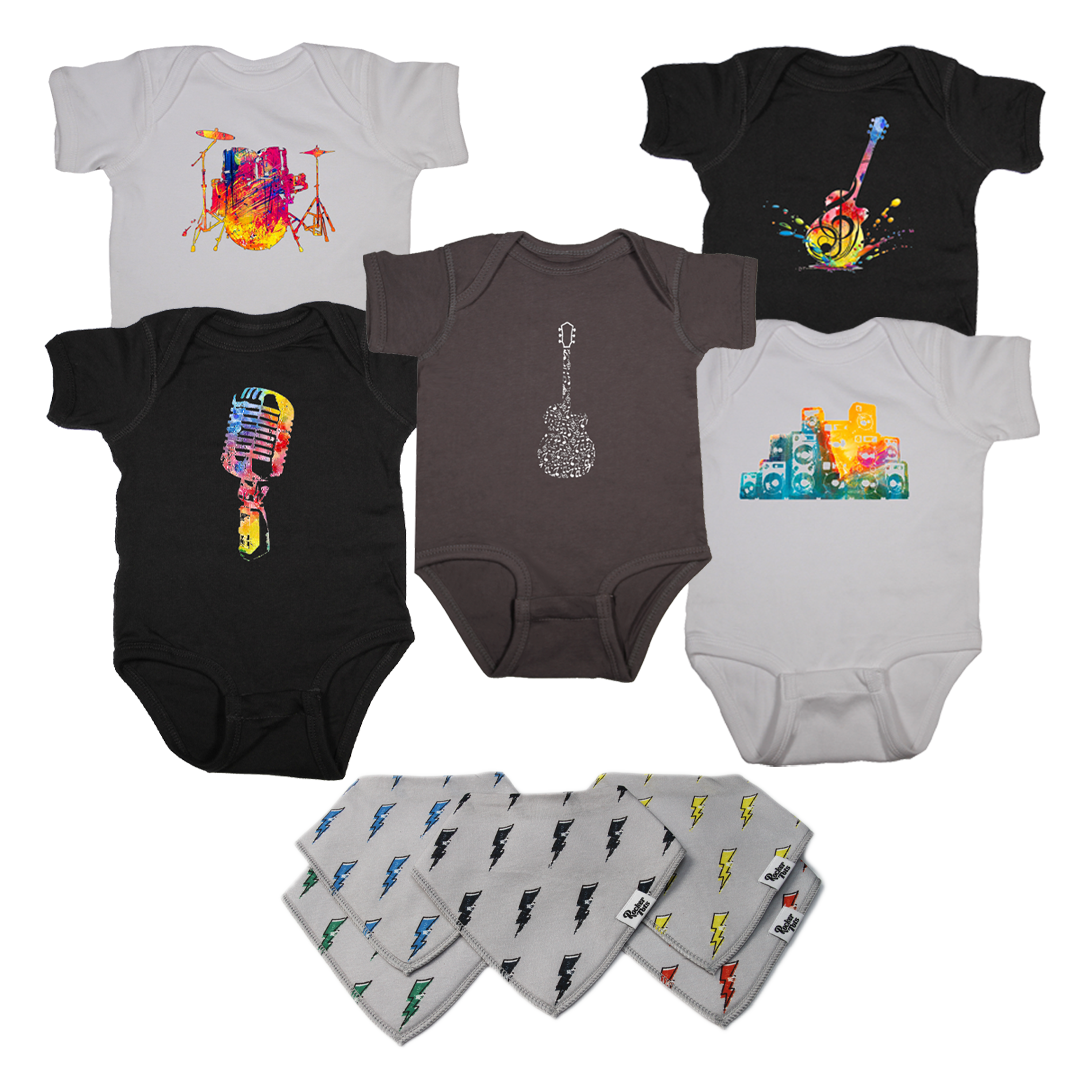 Baby Rock Onesie and bibs gift pack
