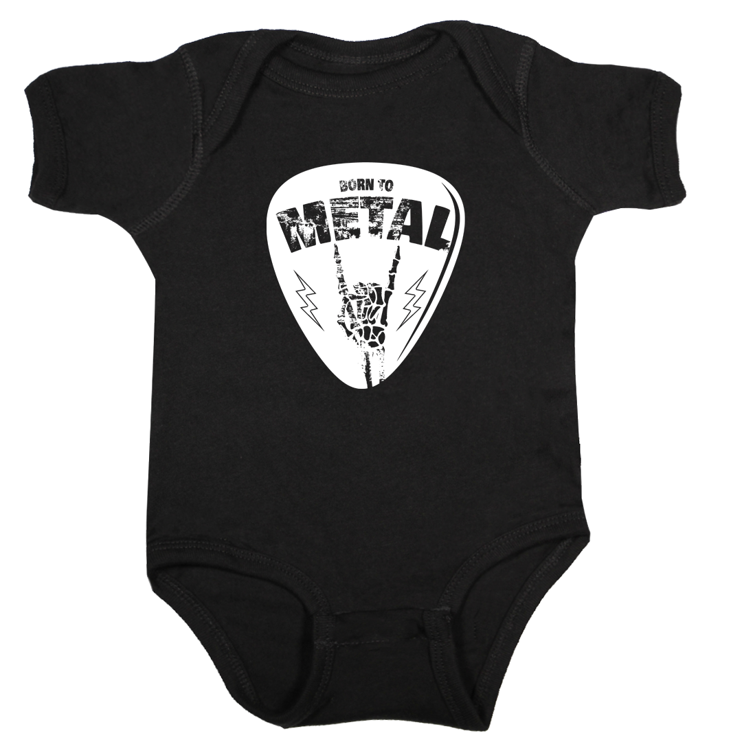 Guitar Pick born to metal black and white