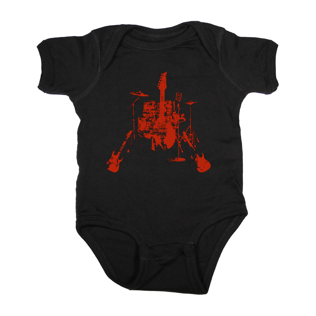 Rock Band Baby Onesie Black