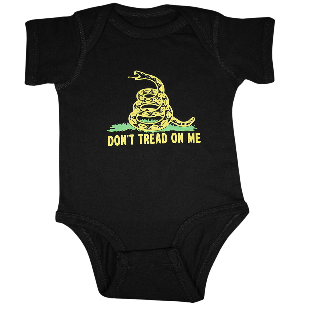 Dont tread on me black onesie baby