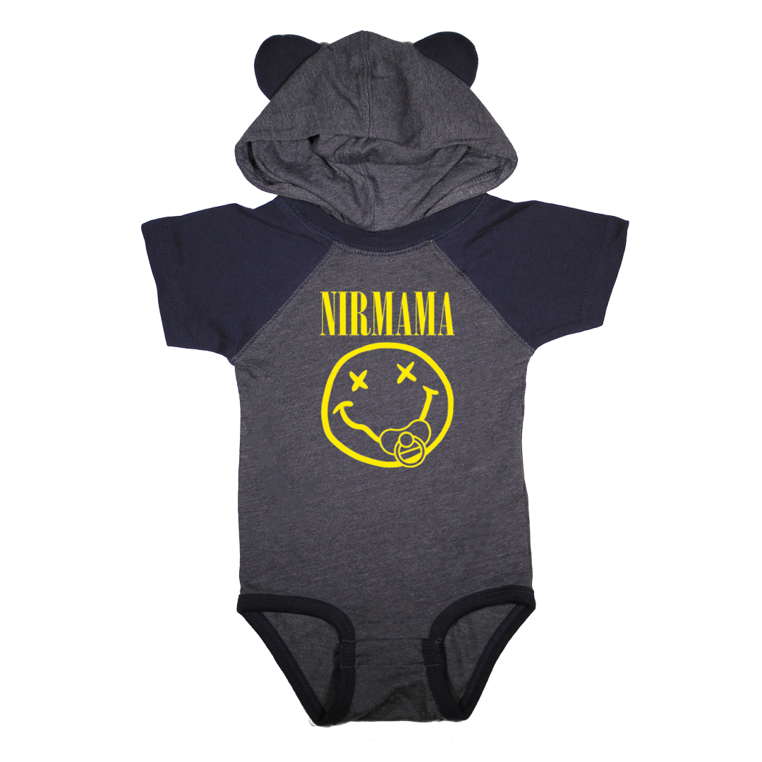 Baby rock shirt onesie Nirmama Nirvana smiley