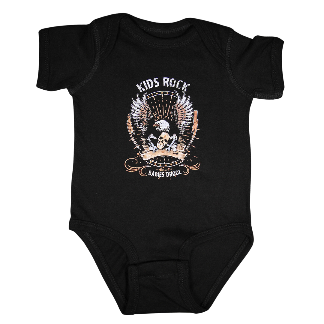Baby kid rock onesie shirt baby black