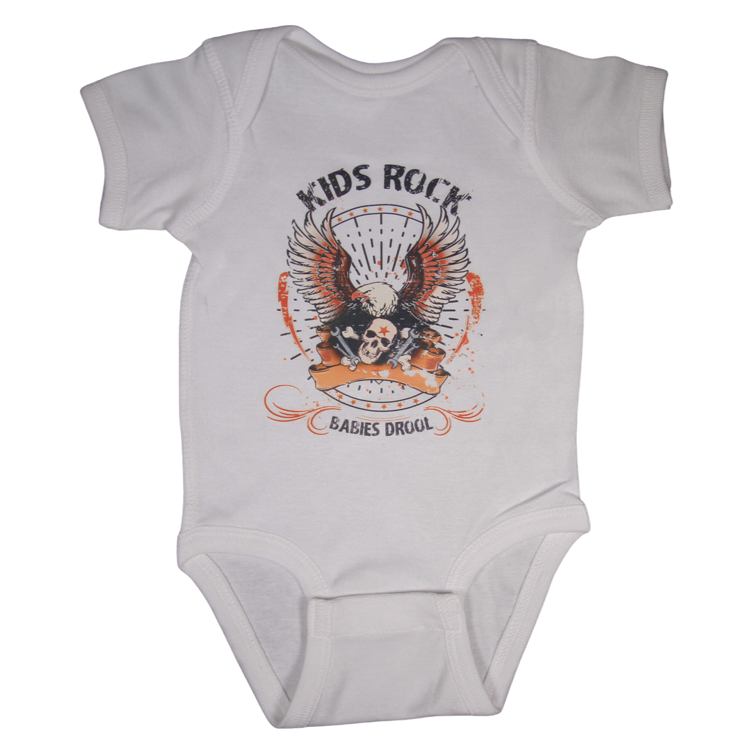 Baby kid rock onesie shirt baby white