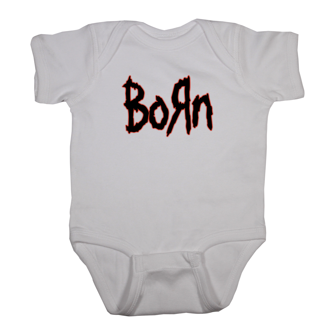 Baby metal onesie BORN Korn band inspired white