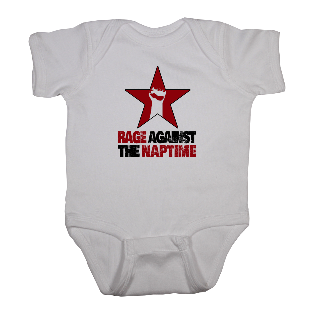 Rage against the machine naptime baby onesie white