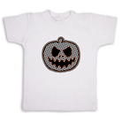 Kids band shirt checkered pumpkin white