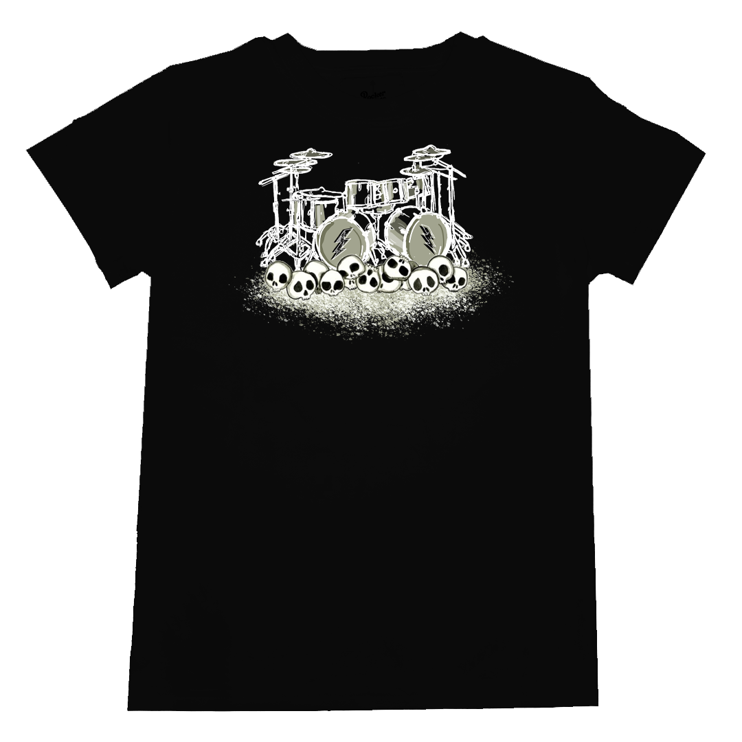Kids rock drum band shirt drums black